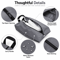 Sac à chaussures de voyage pliable personnalisé, écologique, réutilisable, anti-poussière, organiseur de chaussures portable pour la salle de sport avec poignée et fermeture éclair