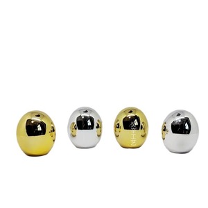 Egg Shaped Bead <b>Knob</b> M4 Thread 2.1cm Diameter 2.4cm Height Gold Silver Furniture Handle - Product Image 5