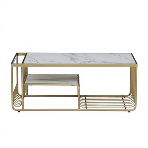Metal Iron <b>Adjustable</b> <b>Height</b> Multi-Function Coffee <b>Table</b> Glass Top New Design Modern Minimalist Rock Office Living Room - Product Image 1