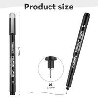 TWOHANDS Pigment Liner Marker Pen Black Fineliner Pens 12 Size Tip Set for Journal Sketching Drawing