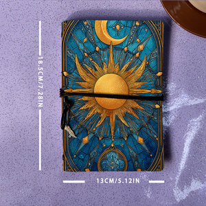 Vintage A6 Notebook Cyber Monday Regalo para equipos legales después de un caso exitoso Gana con patrones de vidrieras Sun Moon Patt - Product Image 4