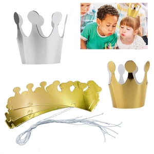 Joyeux Anniversaire Papier Chapeaux Casquette <span class=keywords><strong>Prince</strong></span> Princesse <span class=keywords><strong>Couronne</strong></span> Décoration De Fête Garçon Fille Argent Or <span class=keywords><strong>Couronne</strong></span> - Product Image 2