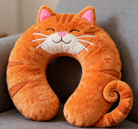 Coussin de Soutien Cervical en Coton Personnalisable avec Logo, Motif Capybara Mignon, Hauteur Réglable 11-30cm, Idéal pour le Bureau et le Sommeil, Peluche Animale de Dessin Animé Unisexe