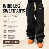 Pantalon de jogging large à logo personnalisé, de haute qualité, pour hommes, en coton, style streetwear, en molleton