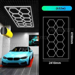 Lámpara LED de panal de abeja para taller de lavado de coches, gimnasio, barbería, estación de trabajo, empalmable, hexagonal, impermeable - Product Image 2