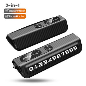 Numéro de parking automatique multifonctionnel 2-en-1 Brise-vitre de sécurité Numéro de téléphone intérieur Décoration de voiture Plaque d'immatriculation temporaire - Product Image 1