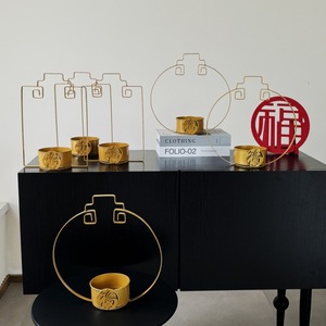 Support porte-bonheur en métal doré avec le caractère Fu, décoration de bureau pour la maison, le bureau, l'hôtel, cadeau - Product Image 3