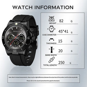 SANDA 6192 Dual‑Display Multifunctional Electronic Watch Multi‑Time Zones Luminous Sports Waterproof Silicone Strap Wristwatch - Product Image 3