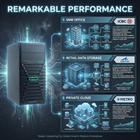 全新 HPE ProLiant ML30 Gen11 塔式服务器 Intel Xeon E2400 16GB DDR5 4LFF 热插拔小型企业 SME 办公存储服务器