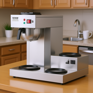 Cafetera eléctrica comercial Vevor de 12 tazas de acero inoxidable con 3 calentadores para uso en oficina - Product Image 2