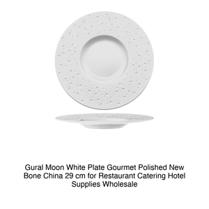 Assiette Gourmet Gural Moon Blanche en Porcelaine Fine Polie 29 cm pour la Restauration, les Hôtels et la Vente en Gros - Product Image 2