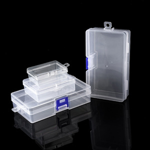 Transparent Rectangular Plastic Storage <b>Box</b> With <b>Lock</b> Cover For Tools Parts Sample Packaging Bins Set - Product Image 3