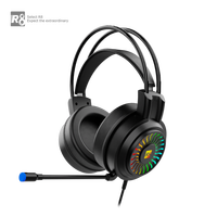 Casque de jeu filaire circum-auriculaire avec son surround, basses profondes, stéréo USB et microphone pour PC, ordinateur portable et joueurs