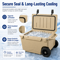 Glacière à roulettes haute performance LLDPE 75QT, robuste, pour camping, stockage de bière, pêche, rotomoulée, avec fonction chaise