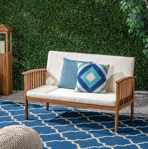 Sofá de Jardín de Lujo de Tres Plazas con Cojines de Espuma de Alta Densidad en Madera de Eucalipto, Muebles Modernos para Jardín Exterior - Product Image 4