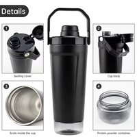 Bouteille d'eau isotherme classique en acier inoxydable de 20 oz, maintien au chaud pendant 6 heures, idéale pour la gym, le fitness, l'entraînement, le camping, shaker écologique