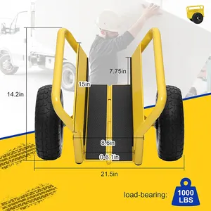 JH-Mech Slab Dolly 2 Nice Handles All-Terrain Movement For Heavy Drywall Sheet And Door Material Heavy Duty Panel Dolly