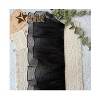 Nouvelle dentelle plissée double couche en mousseline de 15 cm de large, bordure à volants ondulés pour robe, manchette et vêtements DIY - Collection 2026