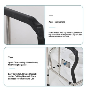 Toilet <b>Grab</b> <b>Bar</b>, Elderly Restroom Support Frame, Bathroom Anti-slip No-drill for Disabled and Pregnant Women - Product Image 4