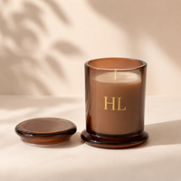 Frasco de Vidrio Ámbar para Velas de 8oz, 10oz y 12oz con Tapa, para Hacer Velas Aromáticas, Decoración de Navidad y Bodas, con Caja
