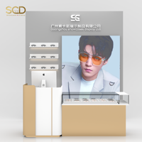 Système d'affichage modulaire personnalisé pour lunettes, vitrine en verre trempé avec éclairage LED, équipement de magasin pour boutique d'optique