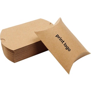 <span class=keywords><strong>Cajas</strong></span> de Regalo de Papel Kraft con Ventana y Logotipo Personalizado al por Mayor, en Forma de Almohada, para Chocolate y Pequeños Adornos - Product Image 3