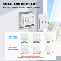 Módulo de Interruptor Inteligente WiFi KEMEK Tuya para Control de Cortinas, 1 o 2 Canales, CA 100-240V, Módulo de Relé para Cortinas