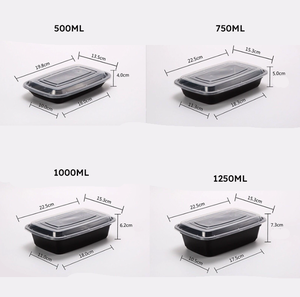 Récipient en plastique jetable Microwavable Emballage Utilisation PP Rectangulaire emporter récipient alimentaire - Product Image 6