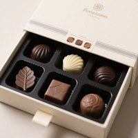 Vente en gros de boîte d'emballage avec logo personnalisé pour dessert, biscuit, collation, avec séparateur pour plateau cadeau de pique-nique en chocolat pour traiteur