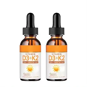 Bone Health Immune Boost Vitamin D3 400iu K2 Liquid OEM Supplement Vitamin D3 K2 Drops