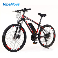 Vélo de montagne électrique à assistance électrique 350W 48V 26 pouces, cadre en acier haute teneur en carbone, batterie au lithium, suspension avant, double frein à disque arrière, 60 km d'autonomie