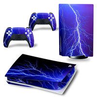 Pour Sony pour Playstation 5 PS5 PS 5 Console de jeu et 2 manettes Autocollants de protection en vinyle pour console de jeu Accessoires de jeu