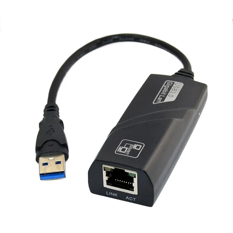 การ์ดเครือข่ายแบบใช้สาย USB คอมพิวเตอร์10/100/1000 Mbps PC 3.0ถึง RJ45กิกะบิต USB Ethernet Adapter