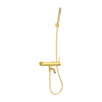 Ensemble de douche mural en or poli, robinet de baignoire en acier inoxydable SS304