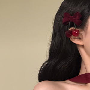 2026 Meilleures ventes Épingle à cheveux cerise rouge élégante et charmante, luxe léger, pour femmes, bijoux de mode, vente en gros - Product Image 2