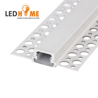 Garniture de carreaux en aluminium anodisé par mètre, canal linéaire, pour cloisons sèches, profil encastré pour bande led