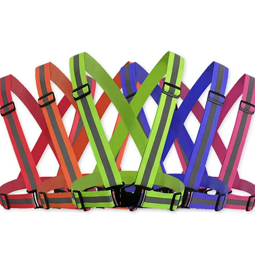 Wholesale Hi Vis Custom Running Cycling Bike Reflective Belt Fabric Vest  Reflective Safety Belt