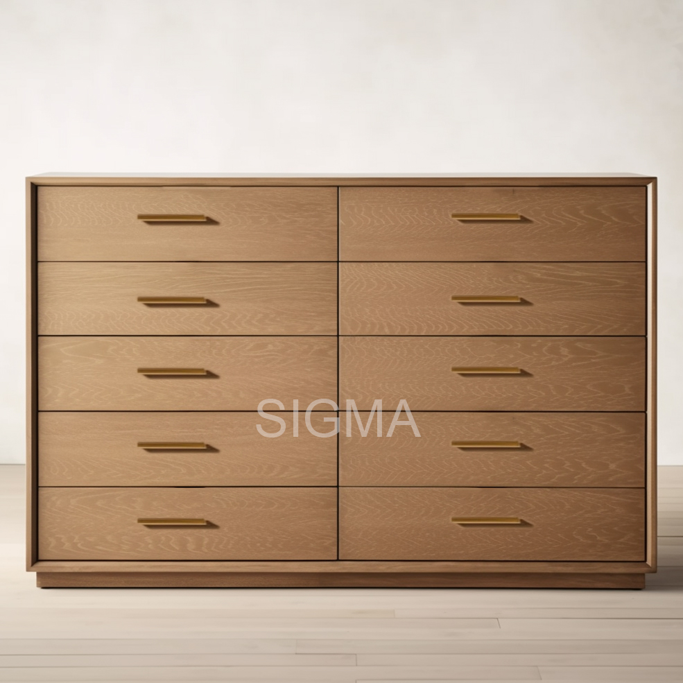 Hot Sales vintage solid wood Indoor furniture living room furnitures beside table 10 drawers cabinet