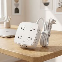 Rallonge électrique de 10 pieds avec plusieurs prises, protection contre les surtensions, multiprise avec cordon de 10 pieds, 8 prises et 4 ports USB