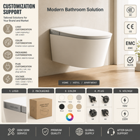 Nouvelle toilette intelligente à nettoyage automatique avec capteur de chasse d'eau, cuvette allongée, fixation murale, évacuation en P, télécommande incluse, siège chauffant