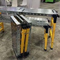 Plateforme de travail réglable haute résistance |   Échelle d'échafaudage pliable en acier, capacité de charge 250 kg |   Pliage industriel portable
