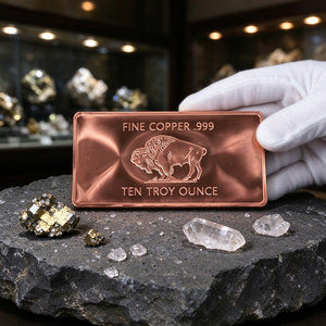 Barra de Cobre de 10 Onzas American Heritage Bison Buffalo, Lingote de Cobre Fino Grabado con Diseño Retro Elegante para Coleccionistas de Metales - Product Image 1
