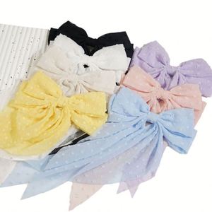 YUSE 8-Inch Oversized Bow Hairpin French <b>Spring</b> <b>Clip</b> Ribbon Fairy Girl Style Kids Party Acetate Ponytail Headwear Home Use - Product Image 5