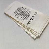 Étiquettes d'impression en tissu tissé avec logo personnalisé d'usine Étiquettes de soin du cou Étiquettes en tissu de lavage en polyester pour vêtements