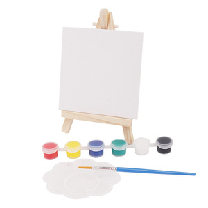 Mini caballete de madera Chiyuan con pinturas acrílicas y pincel para arte, manualidades, niños y adultos - Product Image 3