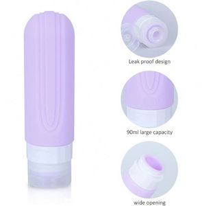 Ensemble de flacons de toilette rechargeables personnalisés avec logo, 90 ml, accessoires de toilette, flacons de voyage en silicone anti-fuite - Product Image 2