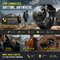 Montre connectée GPS SENBONO MAX88, écran HD 1,43'', GPS intégré, altimètre, baromètre, boussole, commande vocale AI, compatible avec Android et iOS