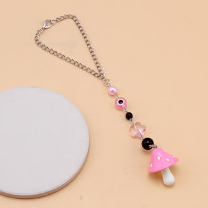 Themed Mushroom Pendant Chain With Evil Eye And Flower <b>Charms</b> For <b>Phone</b> <b>Case</b> Bag Accessory Unisex Fashion Jewelry - Product Image 4