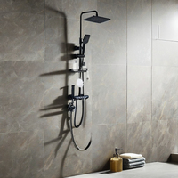 Corps en laiton chromé robinet mural Design moderne salle de bain douche pluie ensemble fonction thermostat