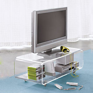 أكريليك مصنوع يدويًا على عجلات لغرفة الضيوف 48 "x 20" x 20 "x 20" حامل عرض كمبيوتر محمول أكريليك شفاف - Product Image 3